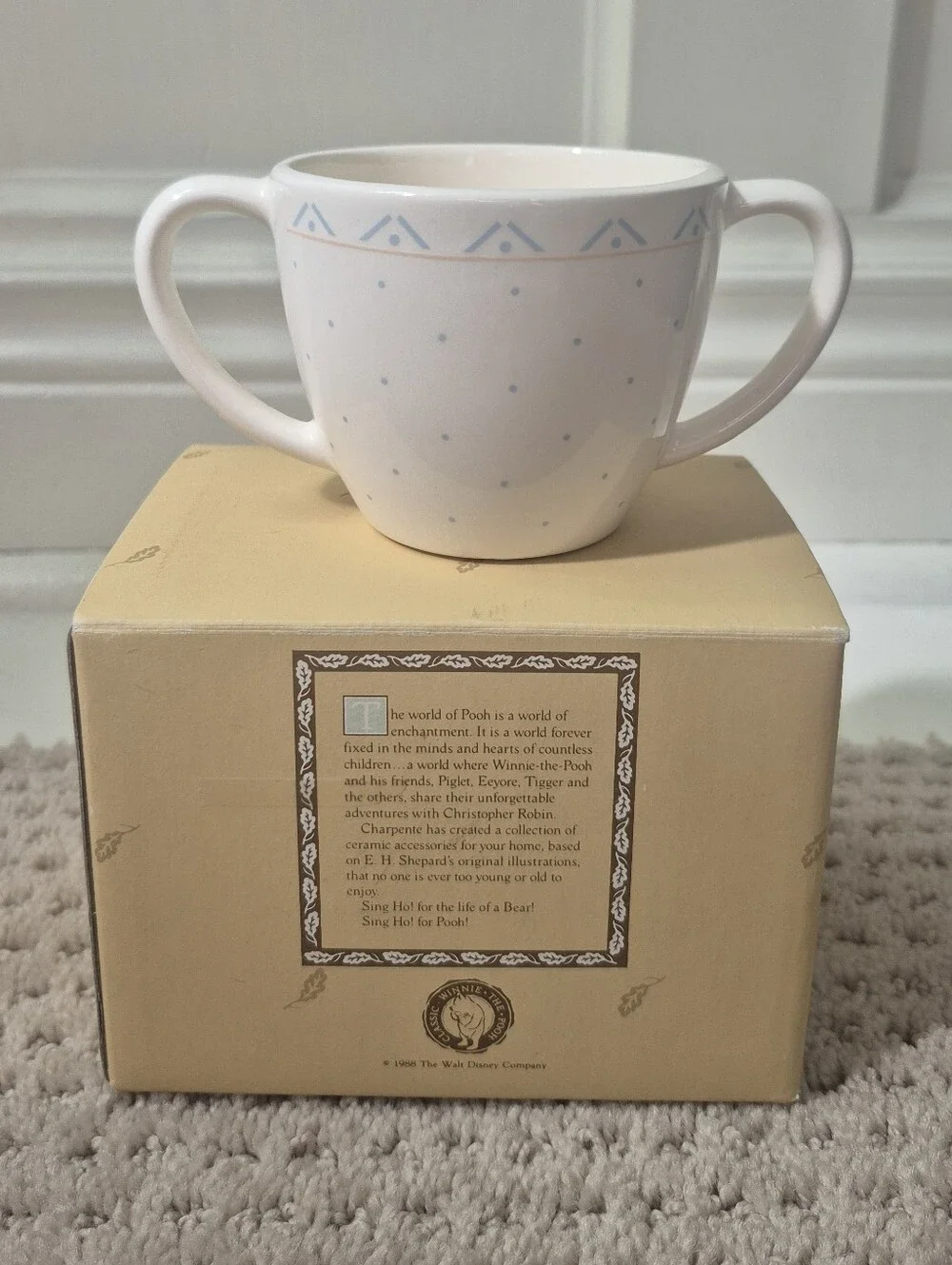 Vintage Disney's Winnie The Pooh Charpénte Child's Ceramic Cup Mug With Box - Picture 2 of 13